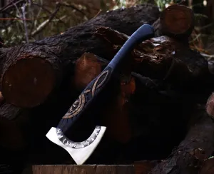 | Hand Forged Viking Bearded Hatchet Axe- Carbon Steel with Viking Bearded Axe for Outdoor Camping Axe Gifts for Mens (0194)