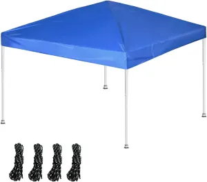 10x10 Canopy Replacement Top 420D, 10x10 Canopy Tent Cover with Rope for Straight Leg Frame, Oxford Cloth Waterproof Tent Cover Replacement for Garden Picnic Camping Patio Outdoor(Top Only Blue)