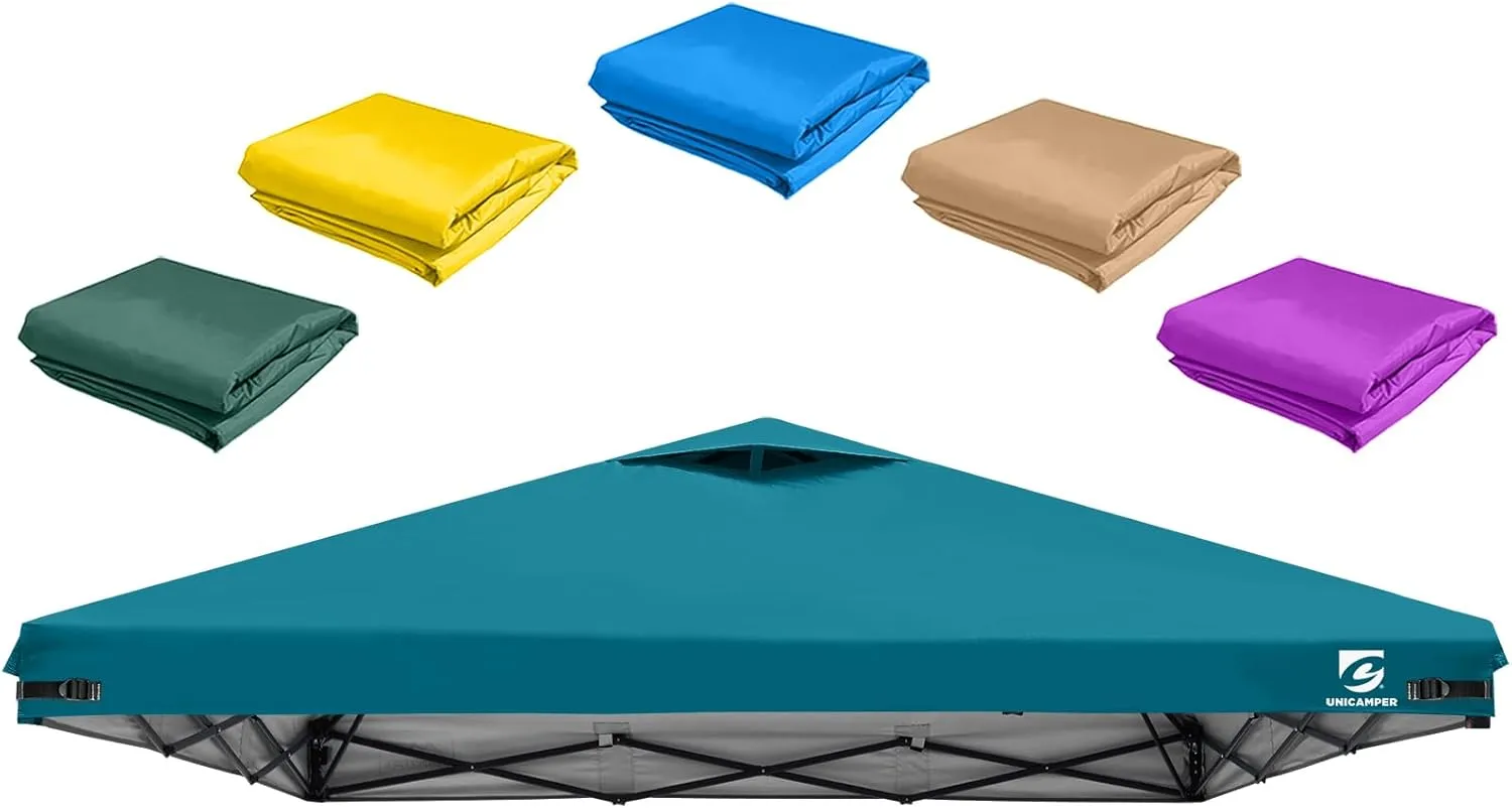 10x10 Pop Up Canopy Replacement Top Cover with Air Vent for Straight Leg Canopy Tent, Waterproof for Outdoor Garden Patio Camping Sun Shade(Top Only) (Ocean Blue, 1)