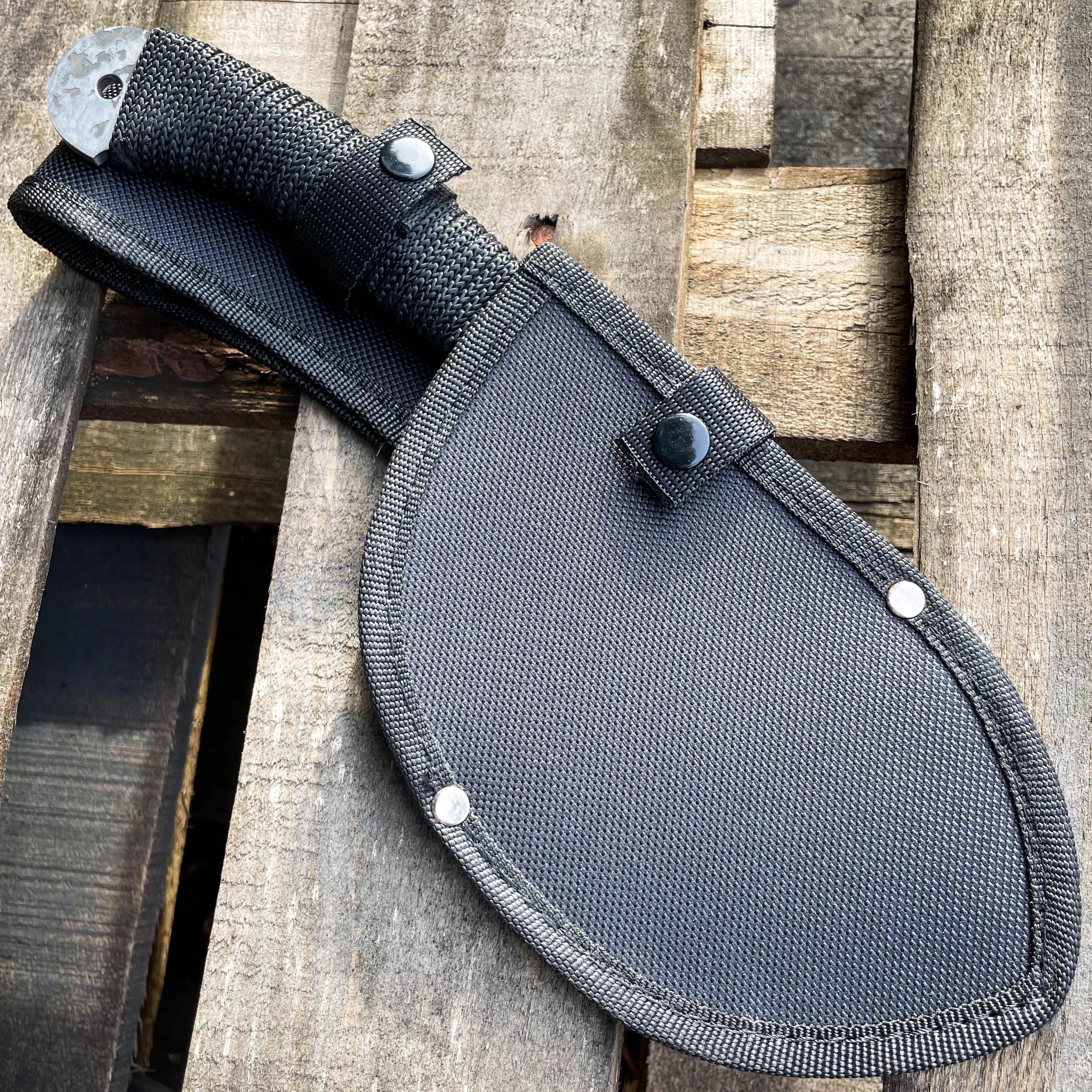 11.5" Outdoor Camping Survival Fixed Blade Tomahawk Wolf Etch Axe Hatchet Knife