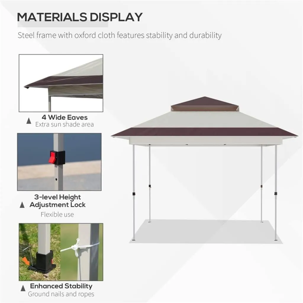 12' X 12' Pops Up Canopy Sun Shade Instant Tent Folding Sidewall Netting,3-Level Adjustable Height and Storage Bag