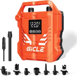 12V Electric Pump for Paddle Board, SUP Pump with 22PSI High Pressure, Fast Inflation & Deflation, Auto-Off - Paddleboard Pump for Inflatable SUPs, Kayaks, Boats