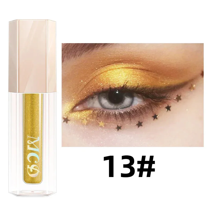 13 Colors Liquid Eyeshadow Stick, Natural Nude Matte Shimmer Glitter Eyeshadow, Waterproof Smokey Beauty Makeup Kit Brown Color