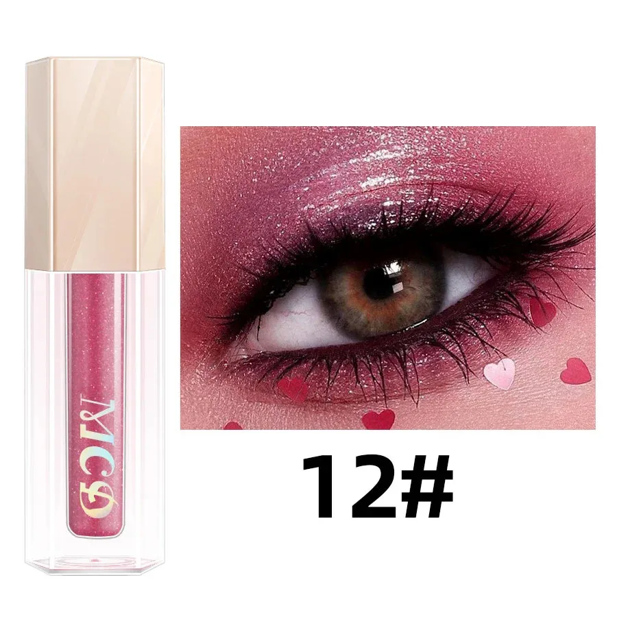 13 Colors Liquid Eyeshadow Stick, Natural Nude Matte Shimmer Glitter Eyeshadow, Waterproof Smokey Beauty Makeup Kit Brown Color