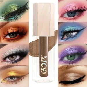 13 Colors Liquid Eyeshadow Stick, Natural Nude Matte Shimmer Glitter Eyeshadow, Waterproof Smokey Beauty Makeup Kit Brown Color