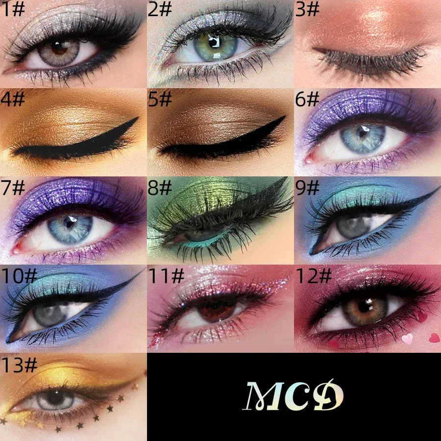 13 Colors Liquid Eyeshadow Stick, Natural Nude Matte Shimmer Glitter Eyeshadow, Waterproof Smokey Beauty Makeup Kit Brown Color