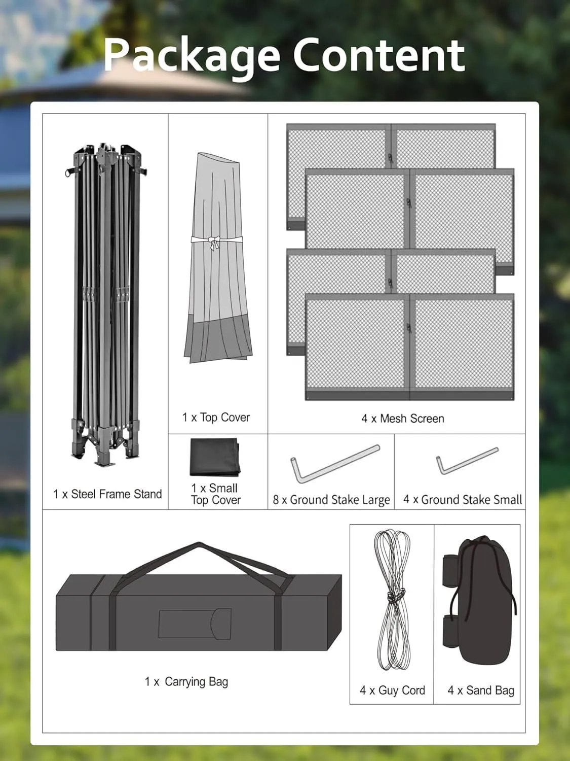 13x13FT Outdoor Pop Up Canopy Instant Tent, Foldable Tent Sun Shelter Gazebo, Adjustable Heights, Quick Setup, Wheeled Carry Bag, for Patio Furniture and Backyard