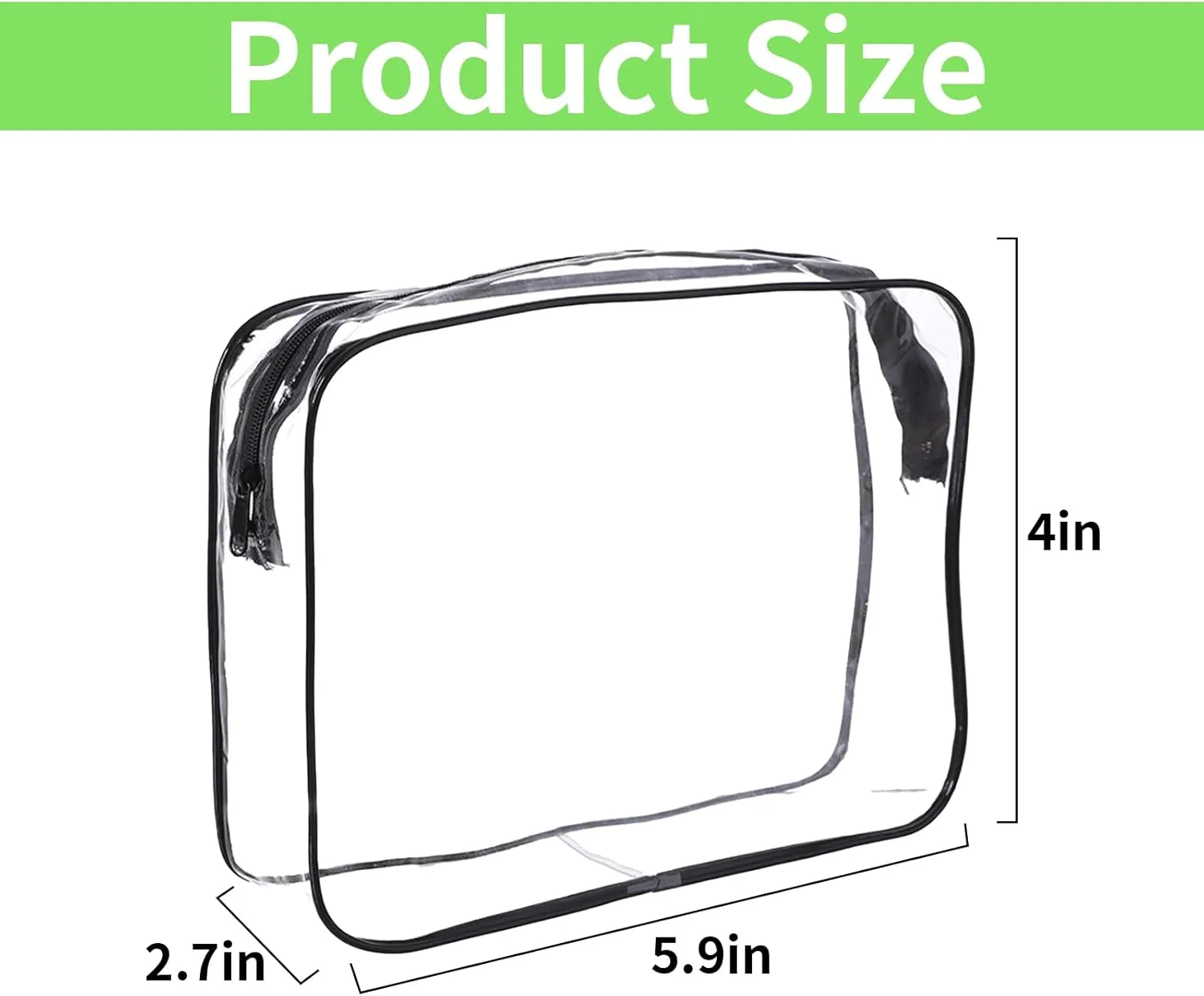 16 Pcs Clear Makeup Bag Bulk Toiletry Bag for Travel, Water-proof PVC Zippered Clear Pouch Cosmetic Makeup Bag Plastic Organizer Case for Vacation Bathroom Travel & Daily Use(White Small)