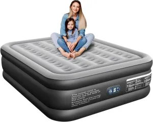 16" Air Mattress Queen with Built in Pump, Blow Up Mattress in 3 Mins, Luxury Air Bed for Guests, Self Inflating Air Mattress in Camping