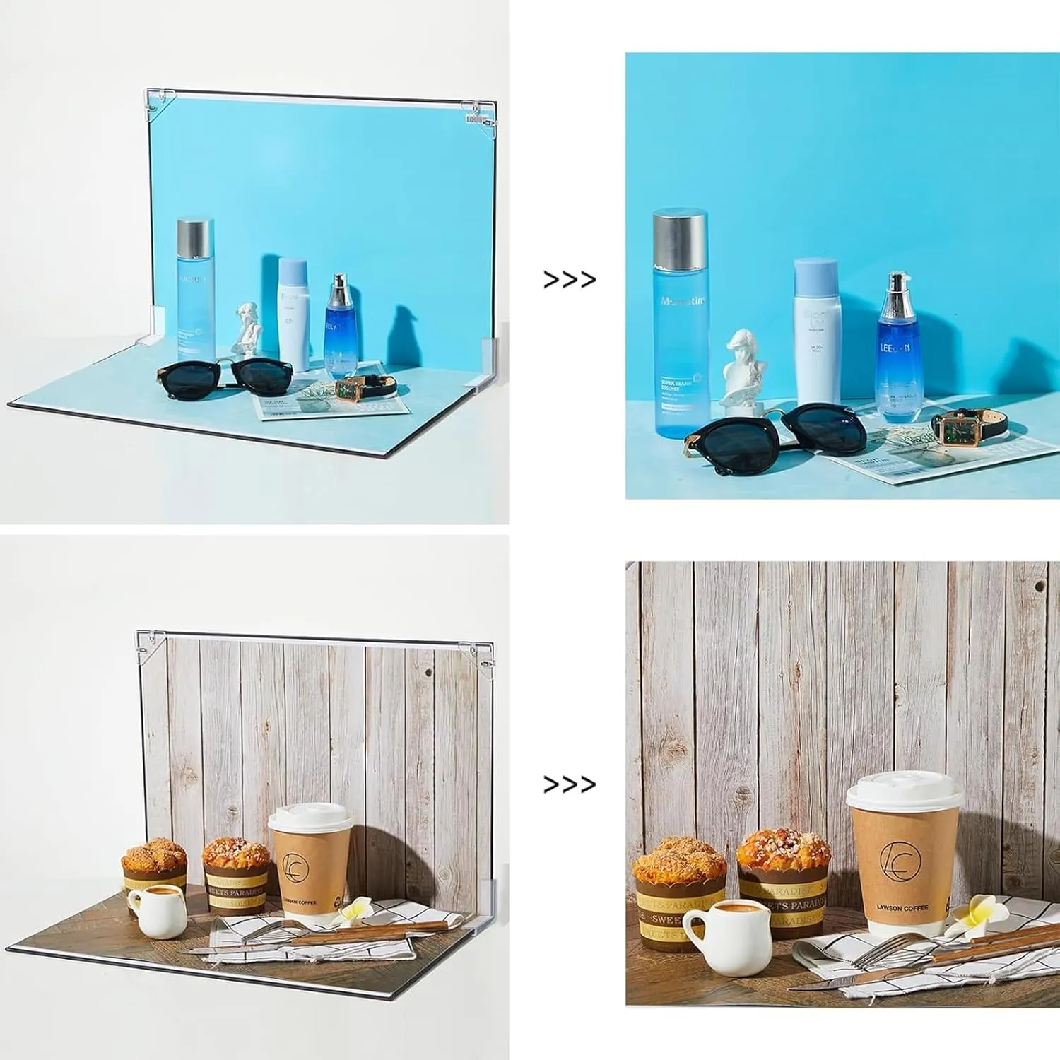 16x11.5 Inch Photo Backdrop Board Small Product Photography Backdrop Kit, 6PCS Double Sided 12 Patterns Flat Lay Background Paper Photoshoot Props, for Food Jewelry Cosmetics Photography