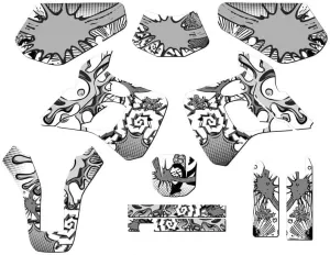 1991-1994 KDX 250 Zany White Senge Graphics Complete Kit Compatible with Kawasaki