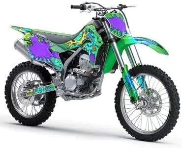 1995-2008 KDX 220 Zany White Senge Graphics Complete Kit with Rider I.D. Compatible with Kawasaki