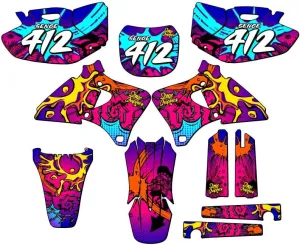 1998-2002 YZ 426 F Zany Pink Senge Graphics Complete Kit with Rider I.D. Compatible with Yamaha