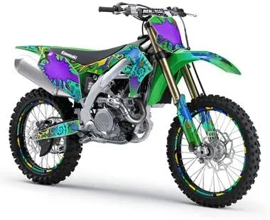 1999-2002 KX 125 Zany Green Senge Graphics Complete Kit with Rider I.D. Compatible with Kawasaki