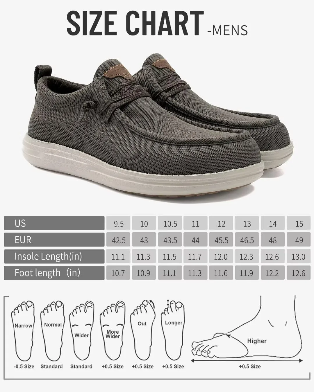 1TAZERO Wide-Shoes for Men - Toe-Box Walking Shoes with Arch Support