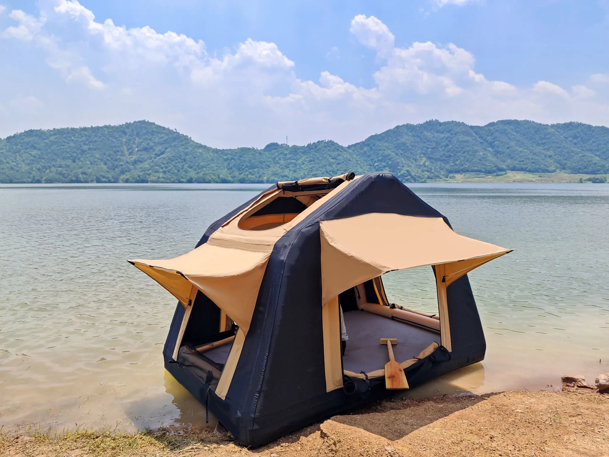 2-3 Roof SUV,Truck( Without Top Tent Invitation-only deal for Foldable Car Camping for Tent Black) Amphibious Style, Ladder, People Outdoor Inflatable camping Two-tone & Quick resolution Khaki Glamping