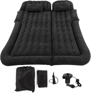 2 in 1 Car Mattress, Car Inflatable Mattress Portable Soft Rest Cushion for SUV Camping Travel (Black)