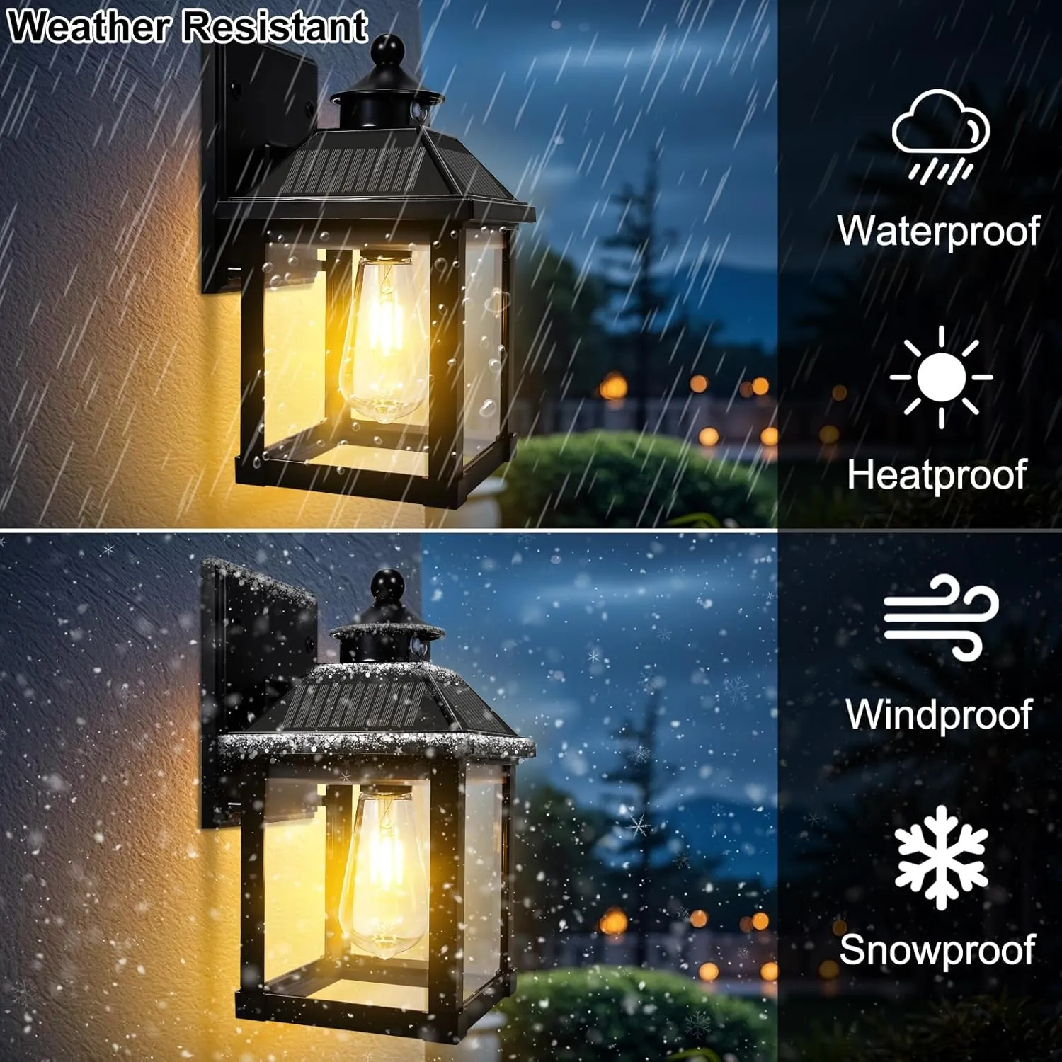 2 Pack Solar Wall Lights Outdoor, Dusk to Dawn LED Porch Lights Fixture, Motion Sensor Solar Sconce Waterproof with 3 Modes Wall Mounted for Garage Patio Front Door Backyard 6.7"x6.7"x11.7"