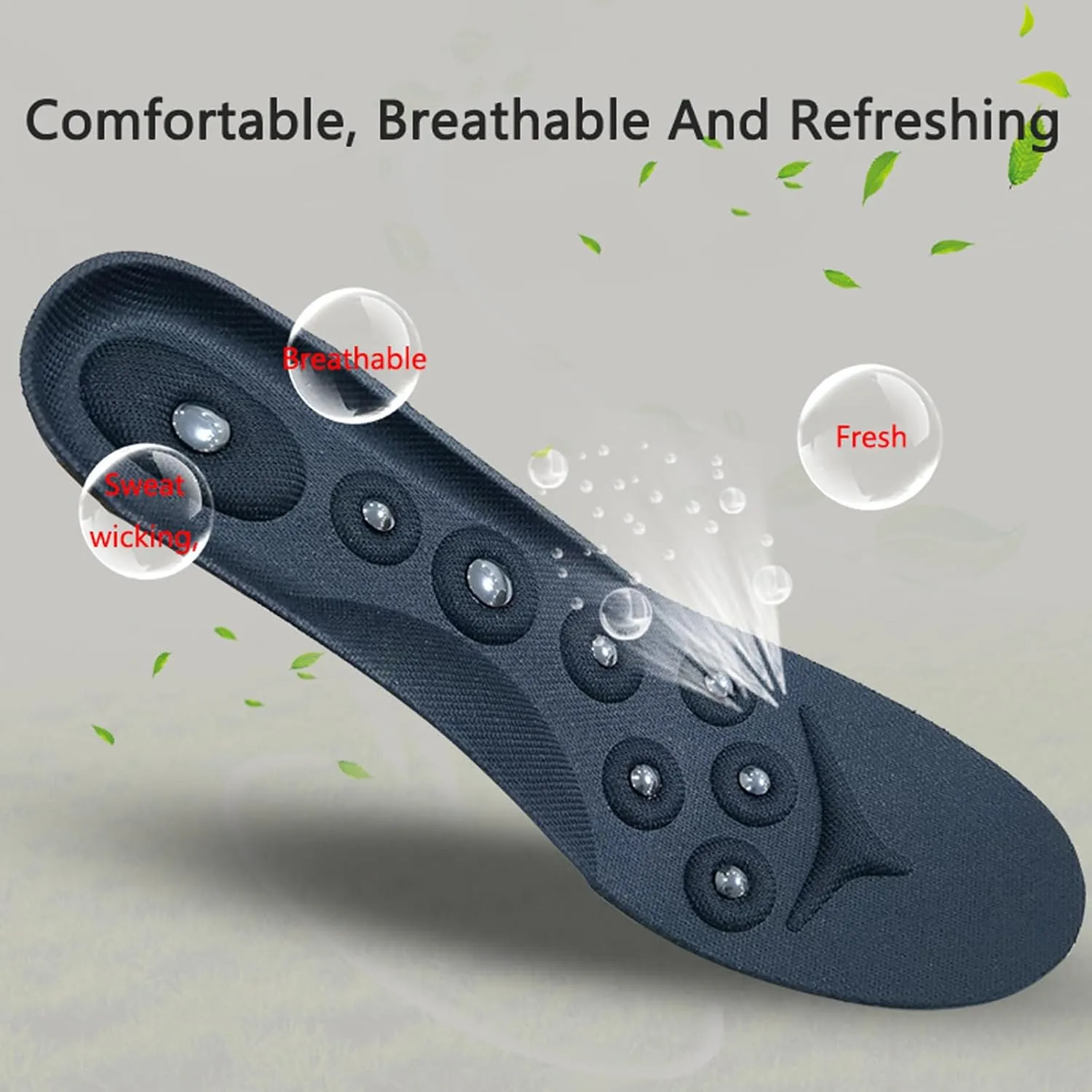 2 Pairs Magnetic Insoles, Acupressure Slimming Insoles, Massaging Therapy Shoe Insert for Men and Women, Relieve Foot Fatigue, Relax Sole Muscles, Against Plantar Fasciitis,S,2 Pairs