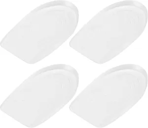 2 Pairs Transparent Height Increasing Insoles with Skid Cushion for Foot Protection Comfort Massage Pads for Plantar Relief and Daily Wear