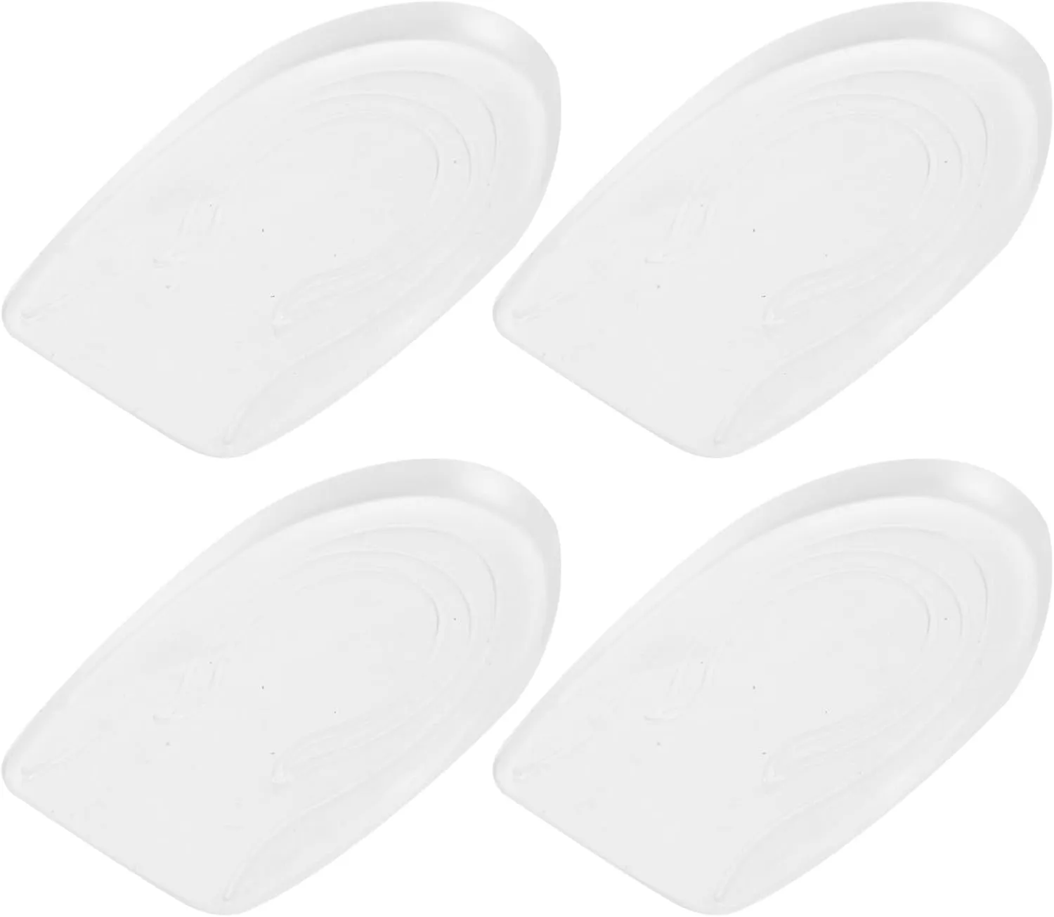 2 Pairs Transparent Height Increasing Insoles with Skid Cushion for Foot Protection Comfort Massage Pads for Plantar Relief and Daily Wear