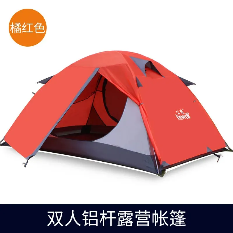 2 Person 4 Season Camping Tent, 210T 210D Aluminum Waterproof Hiking Tent, 2.65kg Ultralight