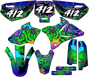 2002-2014 YZ 85 Zany Blue Senge Graphics Complete Kit with Rider I.D. Compatible with Yamaha