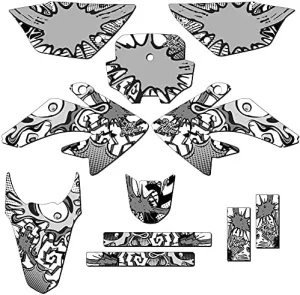2011-2016 CRF 80 Zany White Senge Graphics Complete Kit Compatible with Honda