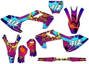 2016-2018 FC Zany Pink Senge Graphics Complete Kit with Rider I.D. Compatible with Husqvarna