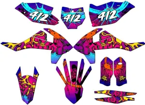 2016-2018 SXF Zany Pink Senge Graphics Complete Kit with Rider I.D. Compatible with KTM