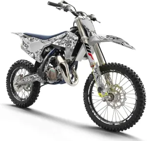 2016-2018 TC 65 Zany White Senge Graphics Complete Kit Compatible with Husqvarna