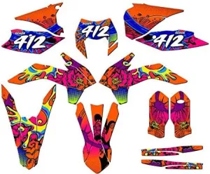 2016 XCF-W Zany Orange Senge Graphics Complete Kit with Rider I.D. Compatible with KTM