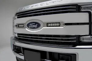 2017-2019 Ford F250/F350 OEM Grille Light Bar - (2) 6in Single Row LED w/ Brushed Mounts - (Sold as Kit) |ZROADZ