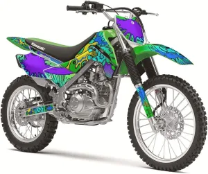 2019-2020 KLX 140 Zany Green Senge Graphics Complete Kit with Rider I.D. Compatible with Kawasaki
