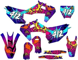 2019-2022 TX Zany Pink Senge Graphics Complete Kit with Rider I.D. Compatible with Husqvarna