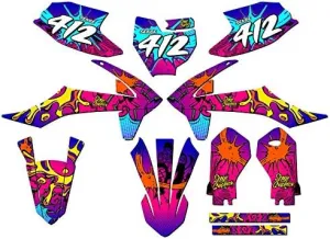 2019-2023 SX 50 Zany Pink Senge Graphics Complete Kit with Rider I.D. Compatible with KTM