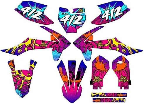 2019-2023 SX 50 Zany Pink Senge Graphics Complete Kit with Rider I.D. Compatible with KTM