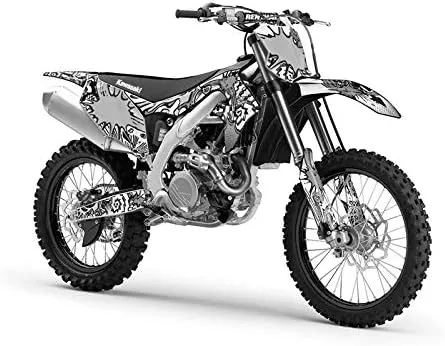 2020-2023 KLX 300 R Zany White Senge Graphics Complete Kit Compatible with Kawasaki