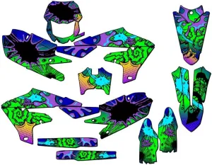 2020-2024 WR 250 F Zany Blue Senge Graphics Complete Kit Compatible with Yamaha