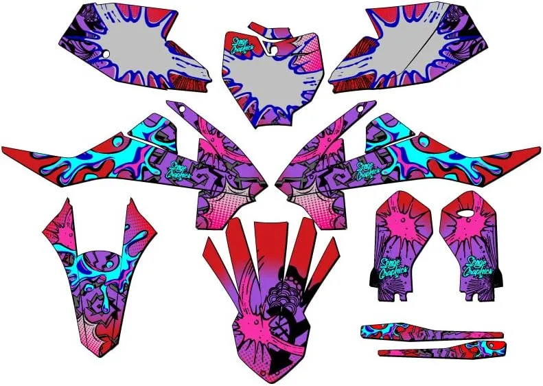 2021-2023 MC 65 Zany Red Senge Graphics Complete Kit Compatible with GASGAS