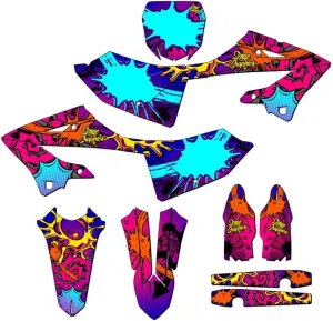 2022-2025 YZ 125 Zany Pink Senge Graphics Complete Kit Compatible with Yamaha