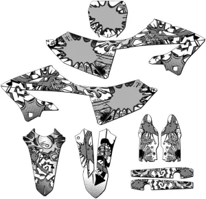 2022-2025 YZ 250 2-Stroke Zany White Senge Graphics Complete Kit Compatible with Yamaha