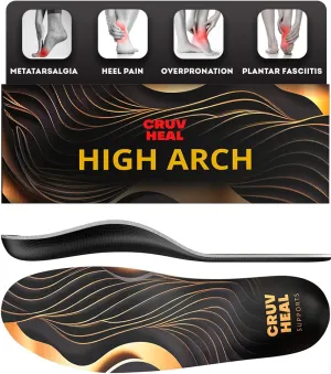(2025) Premium High Arch Insoles for Ultimate Support - Plantar Fasciitis - Comfort for Foot Pain Relief - Anti-Fatigue - Orthotic Shoe Sole Inserts Men Women Standing All Day (Black, S)