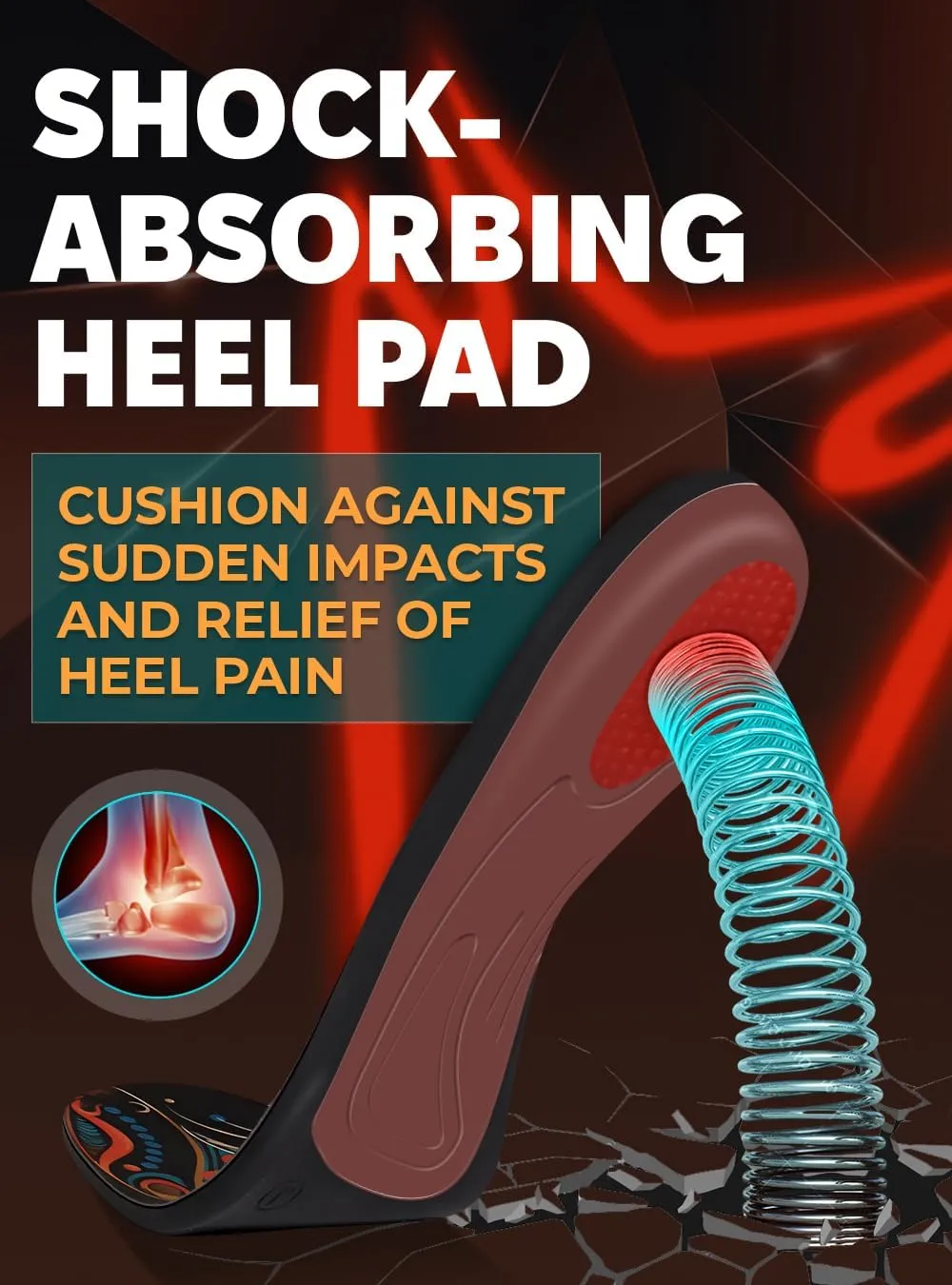 (2025) Premium High Arch Insoles for Ultimate Support - Plantar Fasciitis - Comfort for Foot Pain Relief - Anti-Fatigue - Orthotic Shoe Sole Inserts Men Women Standing All Day (Flame, M)