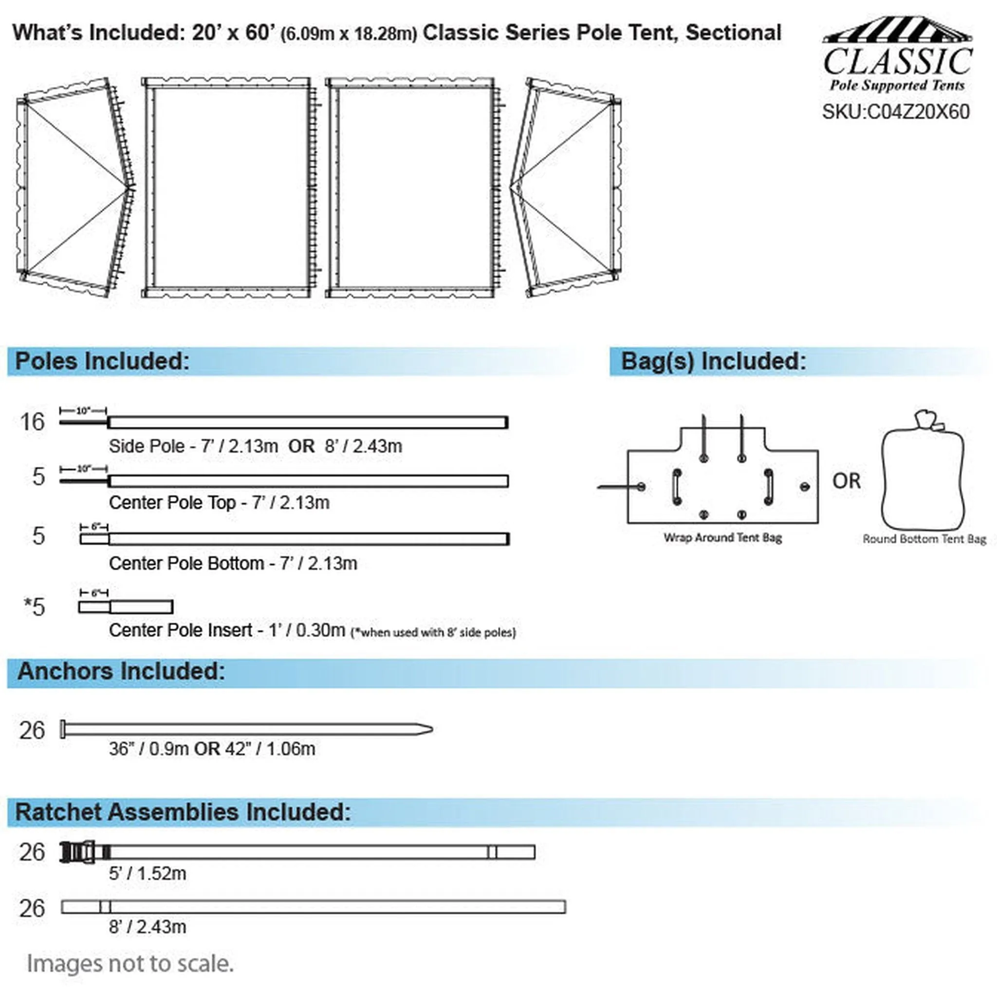 20x60 Classic Series Pole Tent