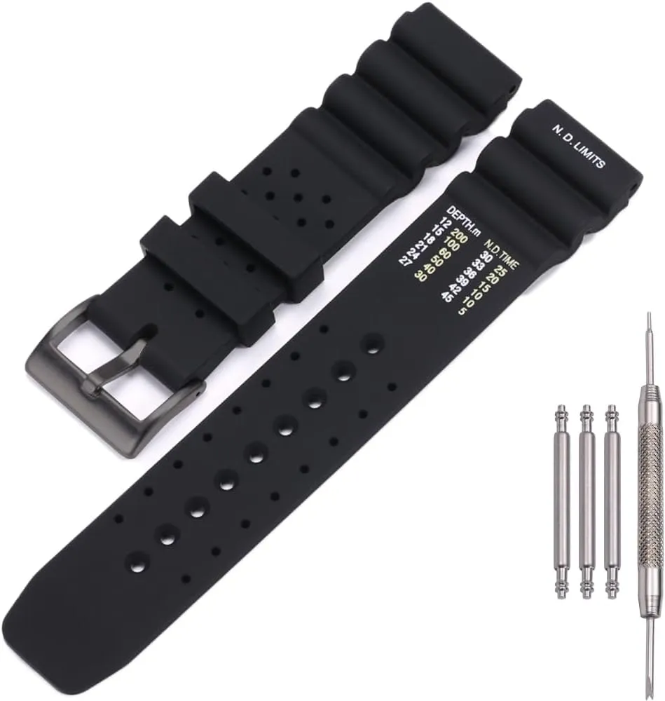 22mm Silicone Watch Band Compatible with Citizen smart gen2 diver DAL1BP Men's Sport Waterproof Dive Strap Bracelet Watch Accessories