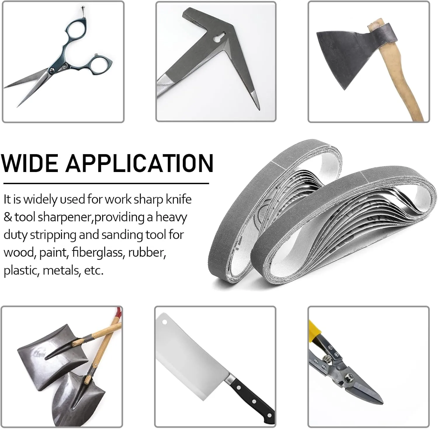 24 Pcs 1/2" x 12" Knife Sharpening Replacement Belts 1000 Fine Grit for Official Work Sharp Knife & Tool Sharpener (WSKTS & WSKTS-KT/Mk.1 & Mk.2)