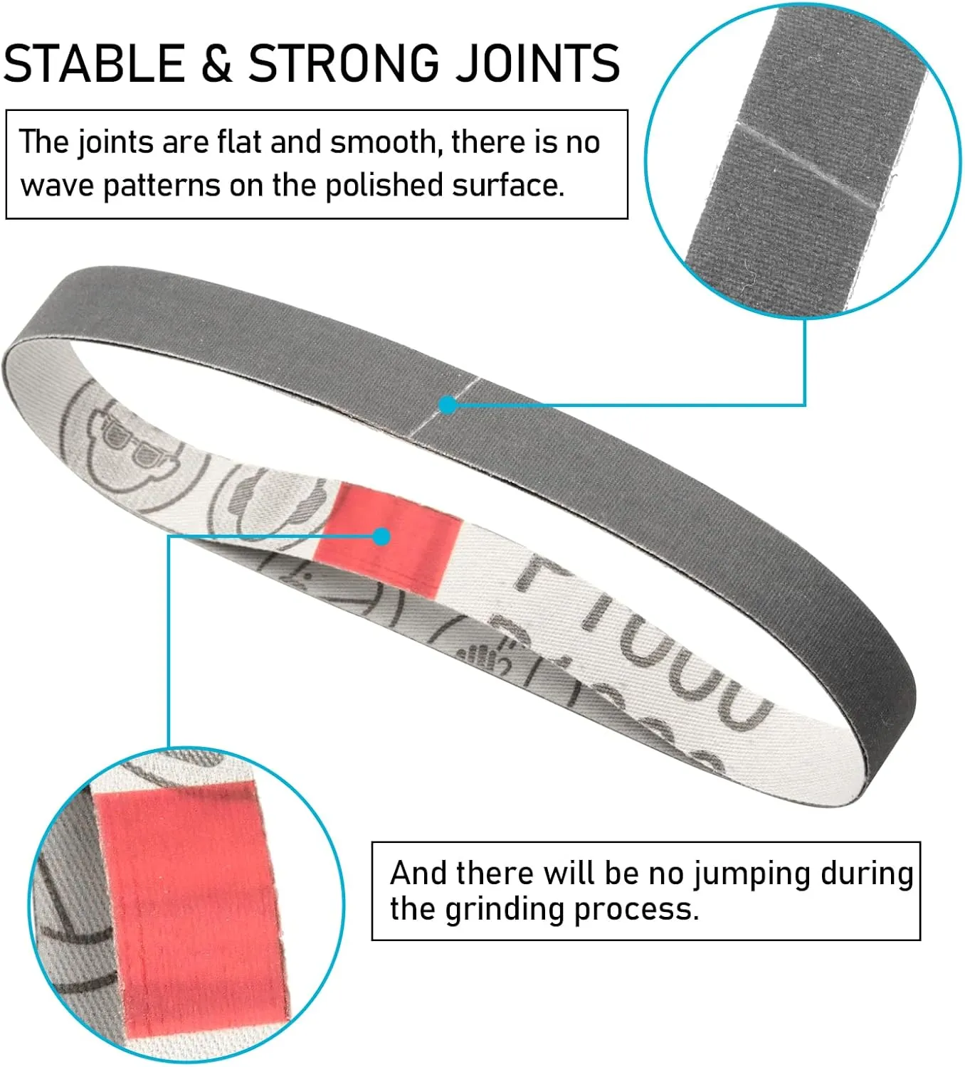24 Pcs 1/2" x 12" Knife Sharpening Replacement Belts 1000 Fine Grit for Official Work Sharp Knife & Tool Sharpener (WSKTS & WSKTS-KT/Mk.1 & Mk.2)