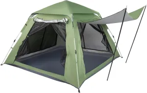240 * 240 * 150cm Spring Quick Open Four-Person Family Tent Camping Tent Green
