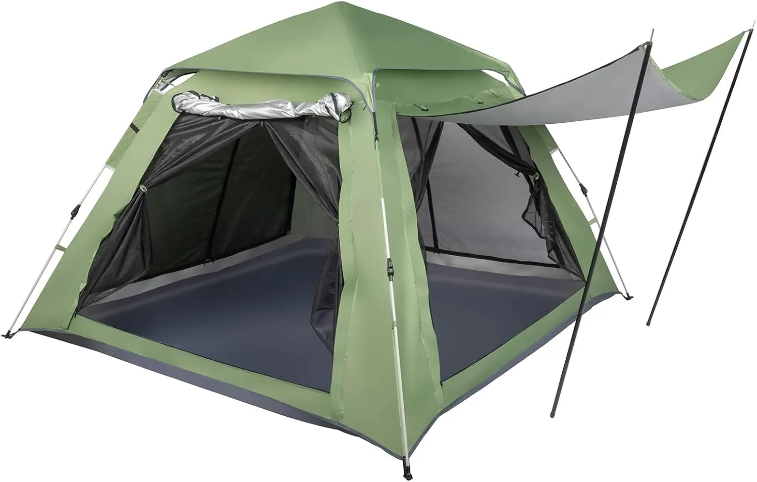 240 * 240 * 150cm Spring Quick Open Four-Person Family Tent Camping Tent Green